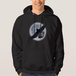 BLACK RAVEN EMBRACING THE MOON Hoodie