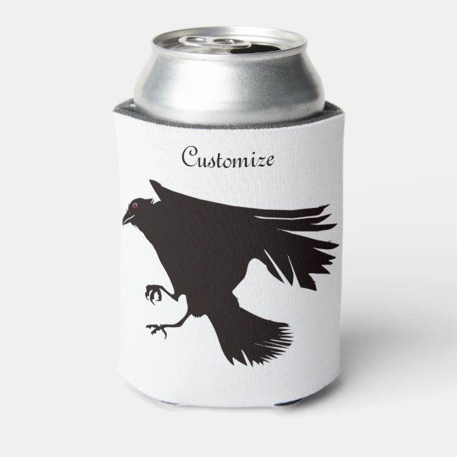 Black Raven Flying Thunder_Cove Can Cooler (Can Back)