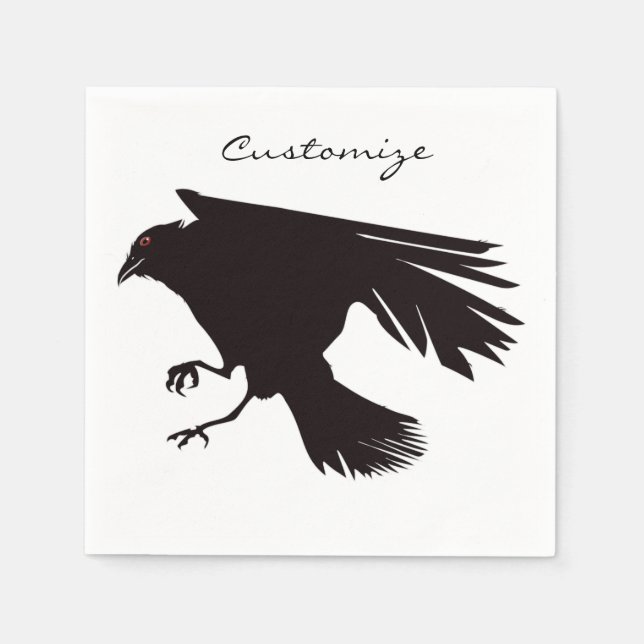 Black Raven Flying Thunder_Cove Napkin (Front)