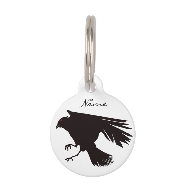 Black Raven Flying Thunder_Cove Pet Tag (Front)