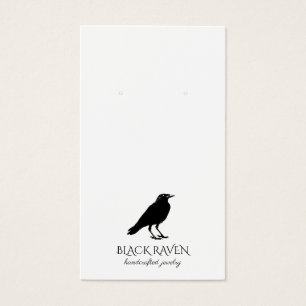 Black Raven Logo Earring Jewellery Display Card