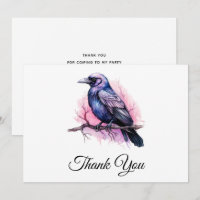Black Raven on a Branch Illustration