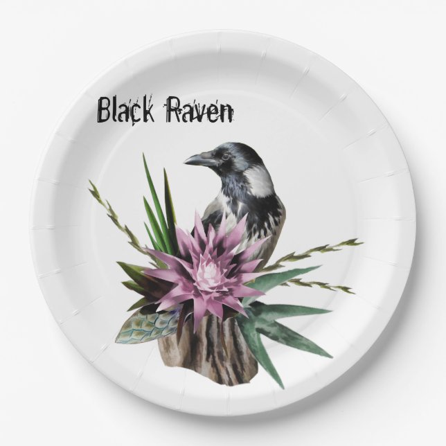Black Raven Paper Plate (Front)