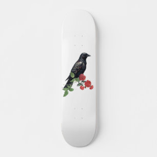 Black Raven & Red Roses Skate Deck