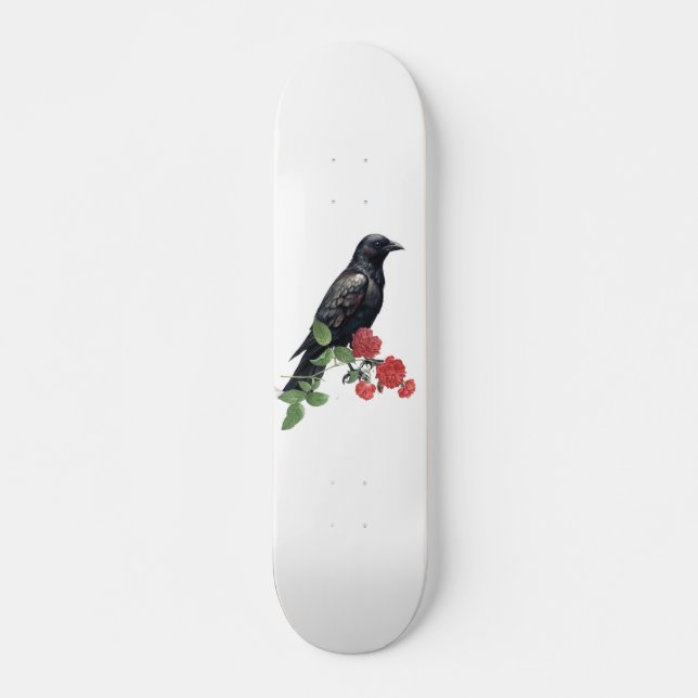 Black Raven & Red Roses Skate Deck (Front)