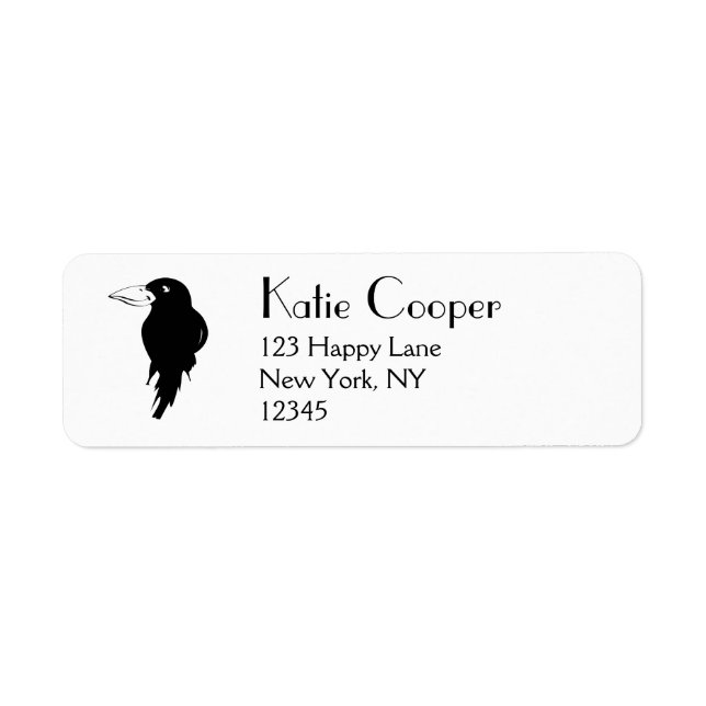 Black Raven Return Address Label (Front)