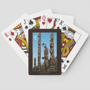 Black Raven & Totem Pole Haida Pack Playing Cards