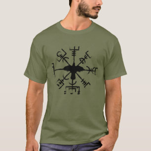 Black Raven Vegvisir Protection Sigil Keychain T-Shirt