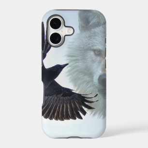 Black Raven & White Wolf Wildlife Fantasy