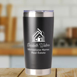 Black Real Estate Company Personalised Realtor Insulated Tumbler
