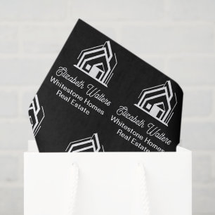 Black Real Estate Company Personalised Realtor Tissue Paper