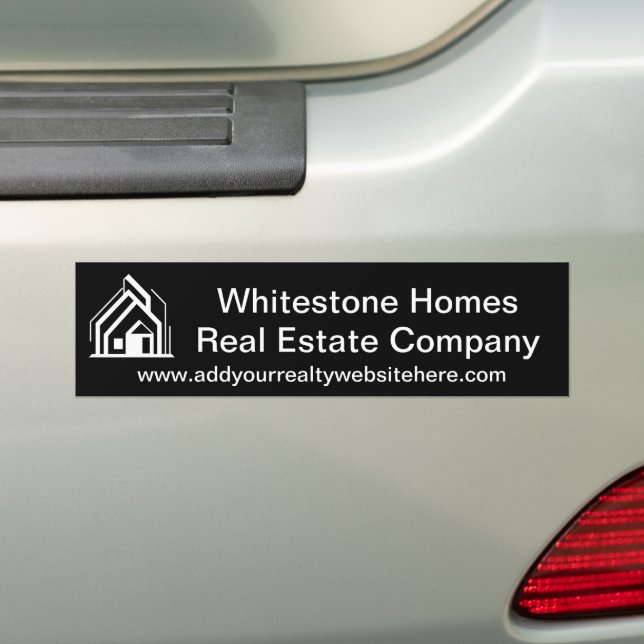 Black Real Estate Company Personalized Realtor Bumper Sticker (On Car)