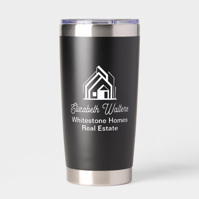 Black Real Estate Company Personalized Realtor Insulated Tumbler (Front)