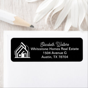 Black Real Estate Company Realtor Return Address Label