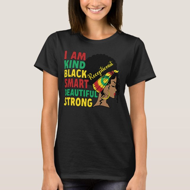 Black Receptionist African American Reception T-Shirt (Front)