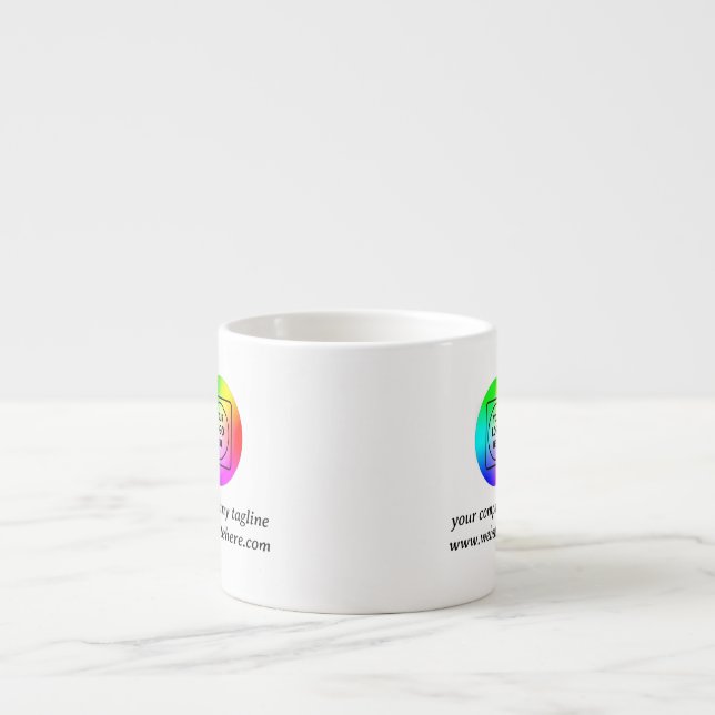 Black Rectangular Business Logo Promo mug (Front)