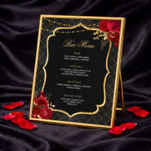 Black, Red and Gold Bar Menu