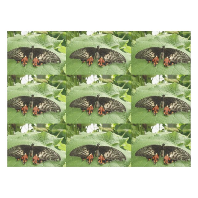 Black Red and Gold Butterfly Tablecloth (Front (Horizontal))