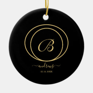 Black red and Gold Ceramic Ornament