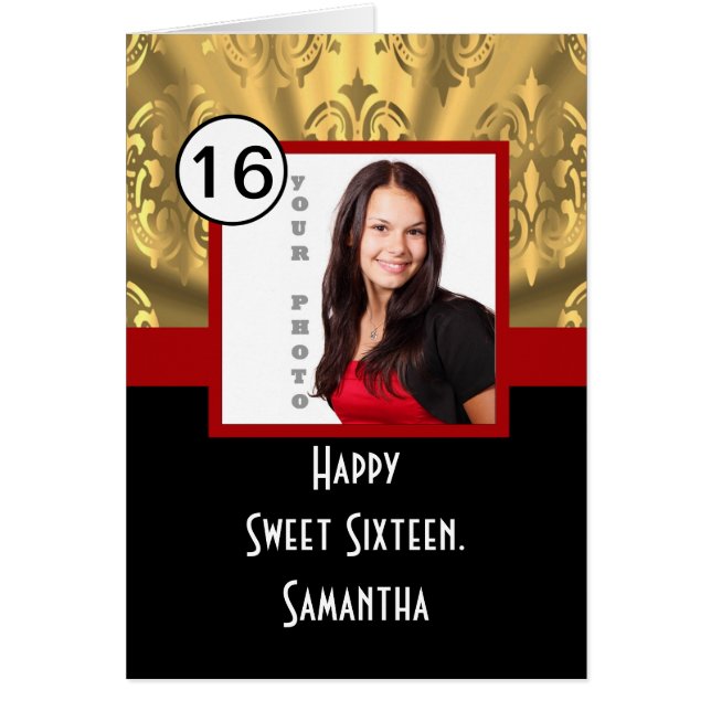 Black red and gold sweet sixteen (Front)