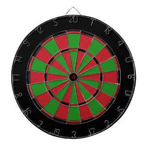 Black Red and Green Dart Board