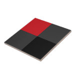 Black & Red and Grey Ceramic Tile<br><div class="desc">Black,  Grey  & Red Checked - Add your text / picture / more ..</div>