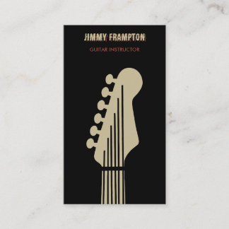Black, Red and Tan Electric Guitar Instructor Business Card