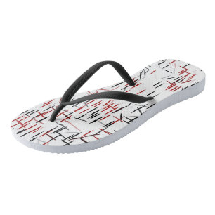Black Red and White abstract Thongs