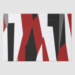 Black, Red and White Abstract Tissue Paper