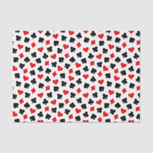 Black Red and White Casino Card Suits Tissue Paper