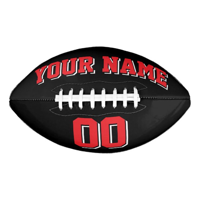 BLACK RED AND WHITE Custom Football (Front)