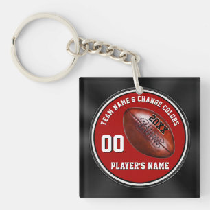 Black Red and White Football Gifts Keychains