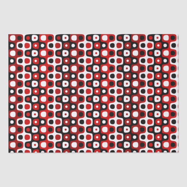 black red and white geometric tissue paper (Front)