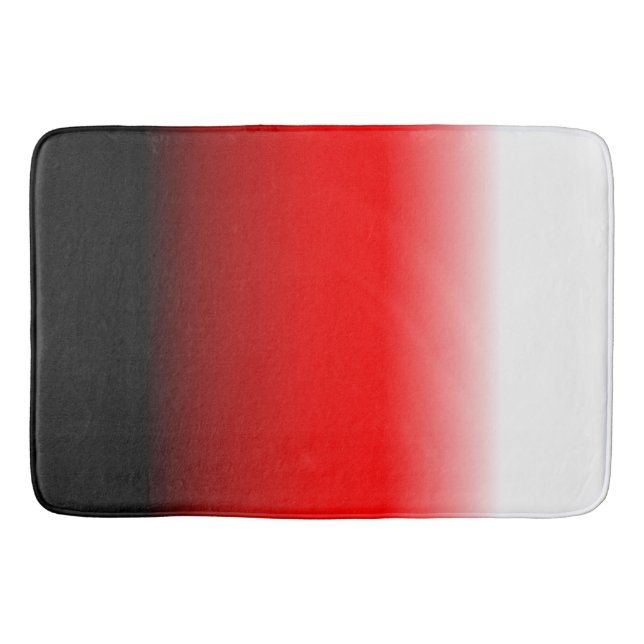 Black, Red and White Gradient Bath Mat (Front)