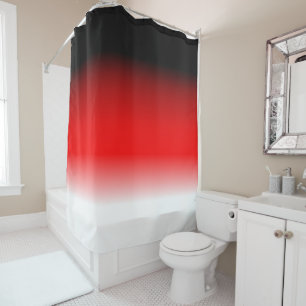 Black, Red and White Gradient Shower Curtain