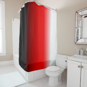 Black, Red and White Gradient Shower Curtain