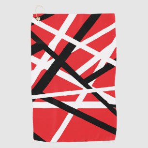 Black, Red, and White Graphic Golf Towel