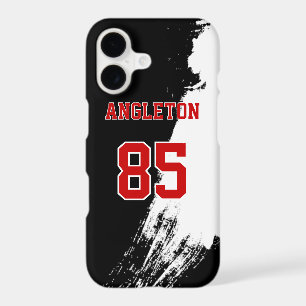 Black Red and White Paint Jersey Name Number