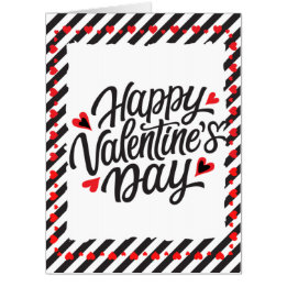 Black, Red and White Personalised Valentine's Card