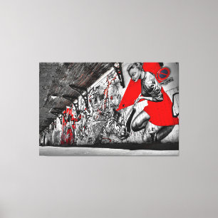 Black, Red and White Street Art Graffiti Wall Art
