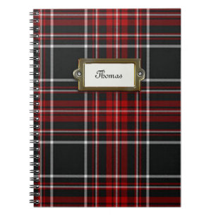 Black, Red, and White Tartan Plaid Notebook