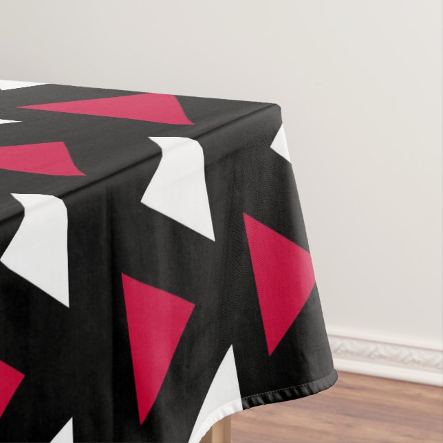 Black, Red and White Triangles Tablecloth (In Situ)