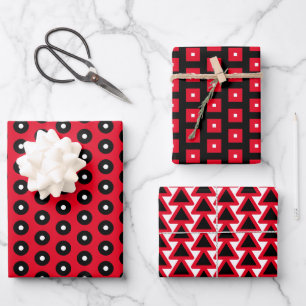 Black, Red and White Wrapping Paper Sheets