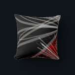 Black & Red Artistic Abstract Ribbons Throw Pillow<br><div class="desc">This modern throw pillow features a stylish organic artistic abstract ribbon design in a black and red colour palette with white organic abstract ribbons. A simple, artistic and elegant throw pillow for your bedroom, favourite chair, a stylish addition in your family room or living room decor, or a thoughtful modern...</div>