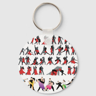 BLACK RED BALLROOM COLORFUL DANCERS DANCE DIGITAL KEY RING