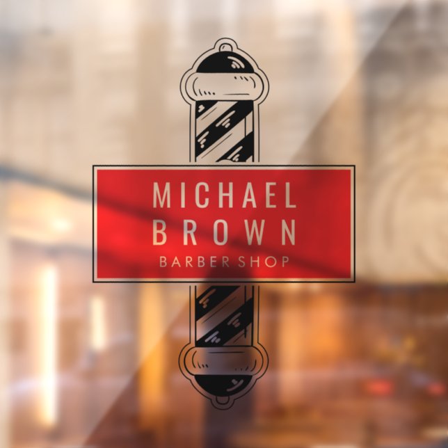 black red Barber Shop business pole logo (Sheet 2)