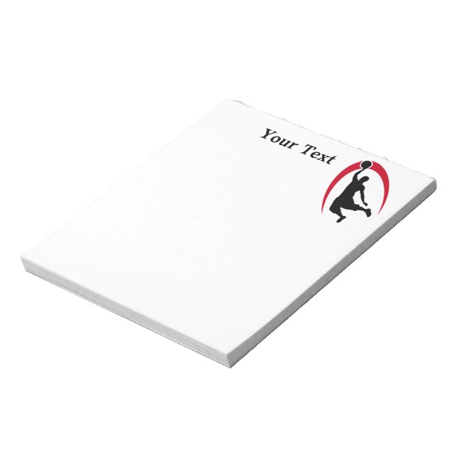 Black Red Basketball Notepad (Rotated)