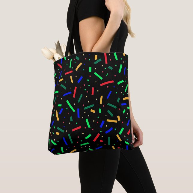 Black Red Blue Green sprinkles  Tote Bag (Close Up)