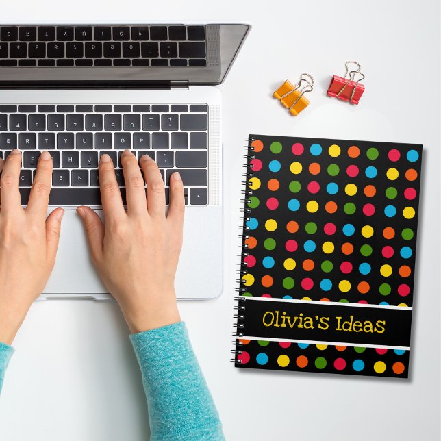 Black | Red Blue Green Yellow Orange Polka Dot Notebook (Creator Uploaded)