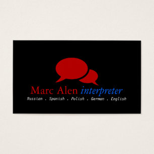 Black Red Blue Interpreter Translator Business